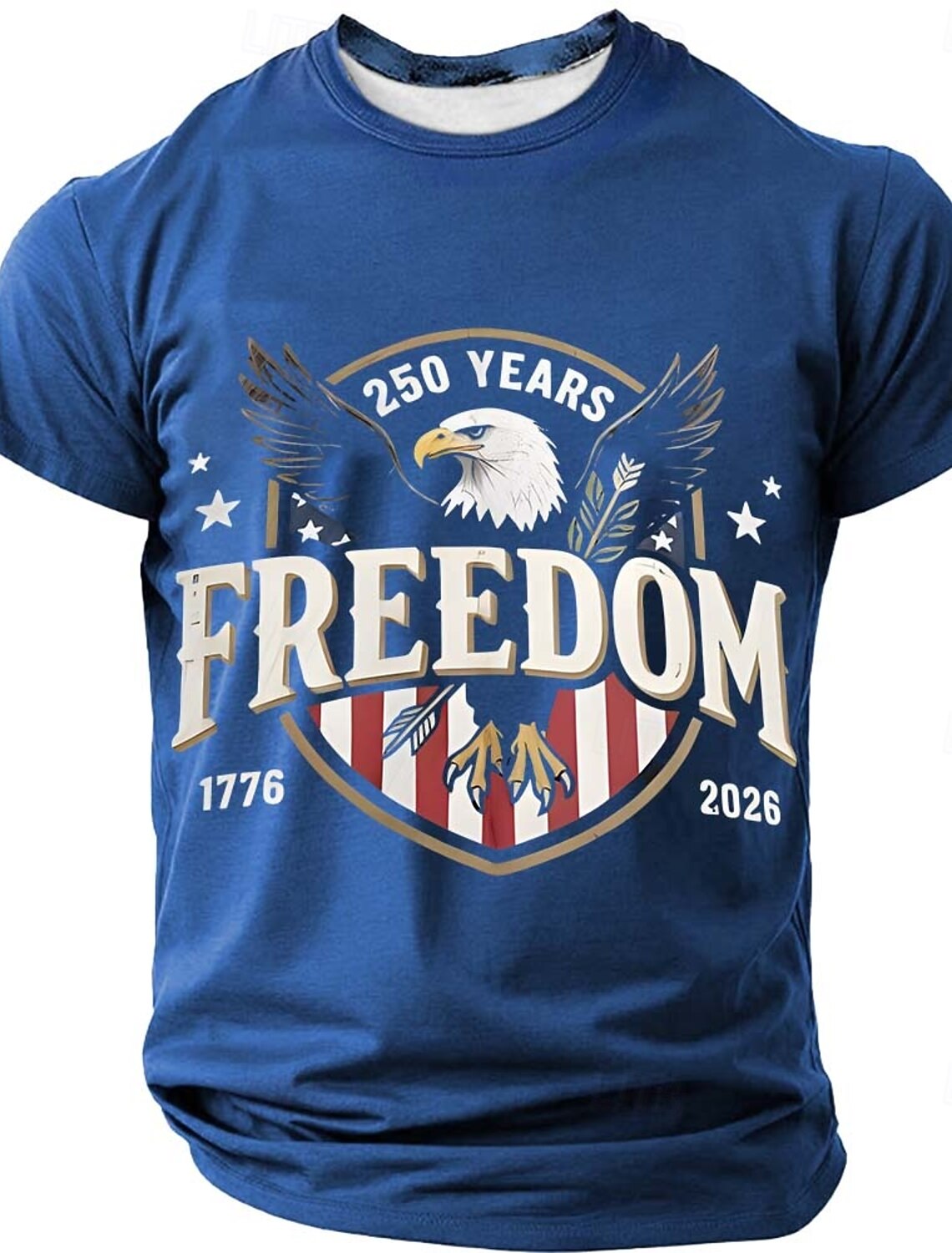 4th of July 2026 250th Memorial Day Men's 3D Print US Flag Crew Neck Short Sleeve T-Shirt Daily Street