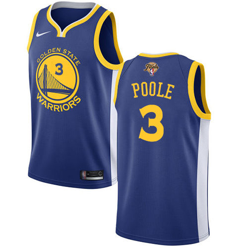 Durable GSW #3 Jordan Poole 2022 Finals NBA Swingman Jersey Gold -