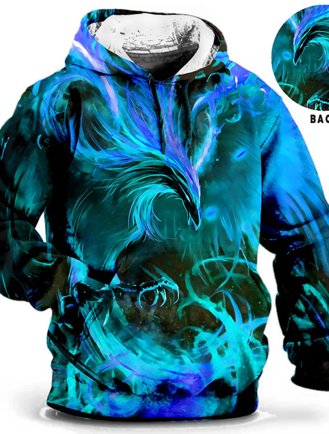 Men's Plus Size Pullover Hoodie Sweatshirt Big and Tall 3D Print