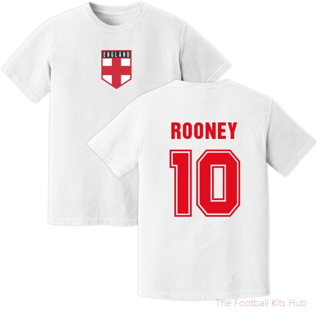 Men Rooney England Training Jersey (White) UEFA Euro