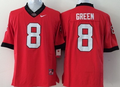 replica Men's UGA GA None #8 Red 2014 Football Jersey home jersey