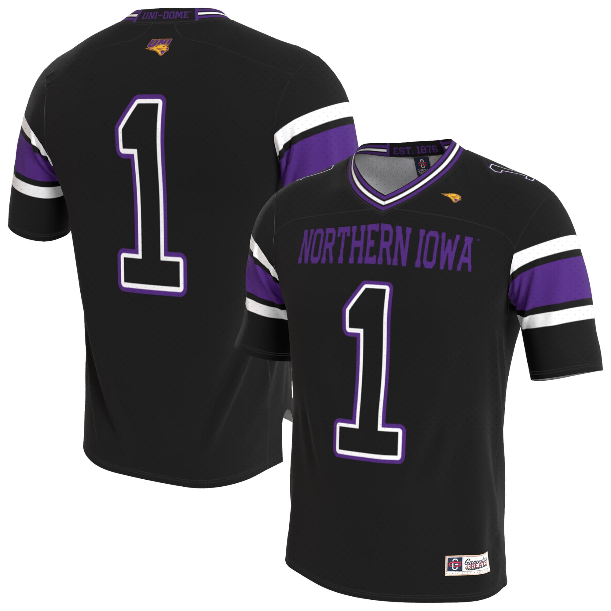 Unisex Black Northern Iowa Panthers Lightweight Collegiate Football Blackout Fashion Jersey