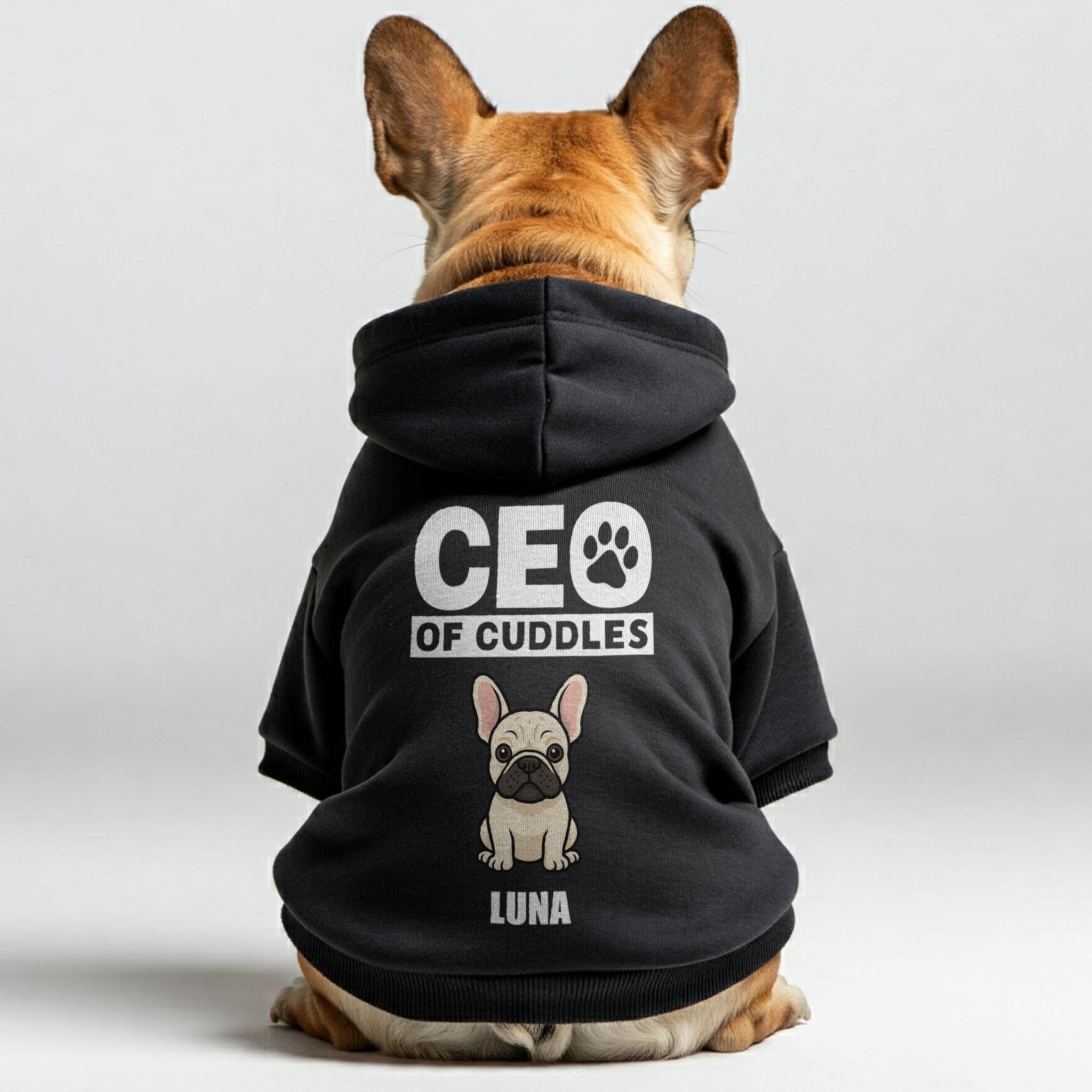 Street-Ready Ceo Of Cuddles - Personalized French Bulldog Hoodies Wit...