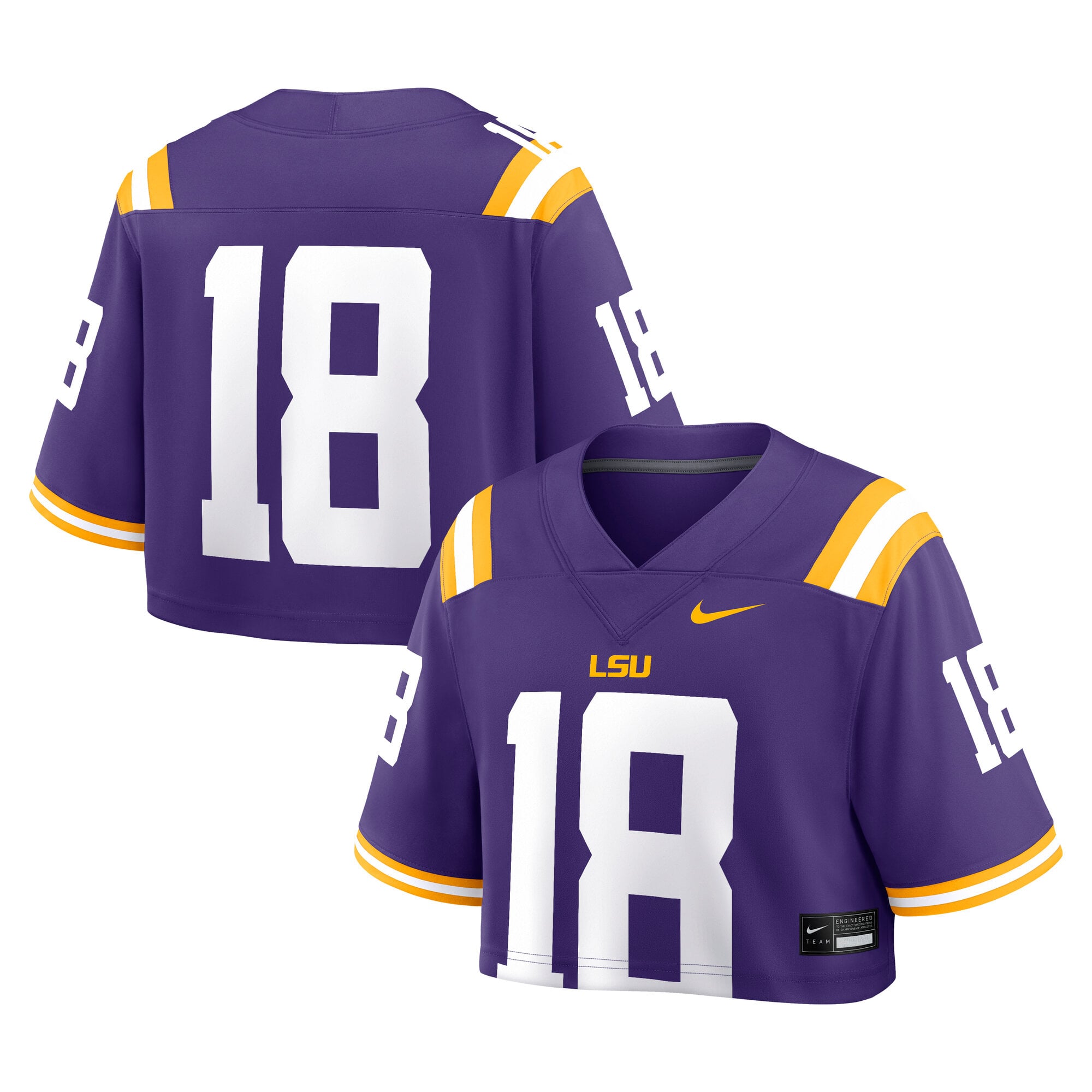 LSU Tigers Nike Women's Game Crop Top Jersey - Purple