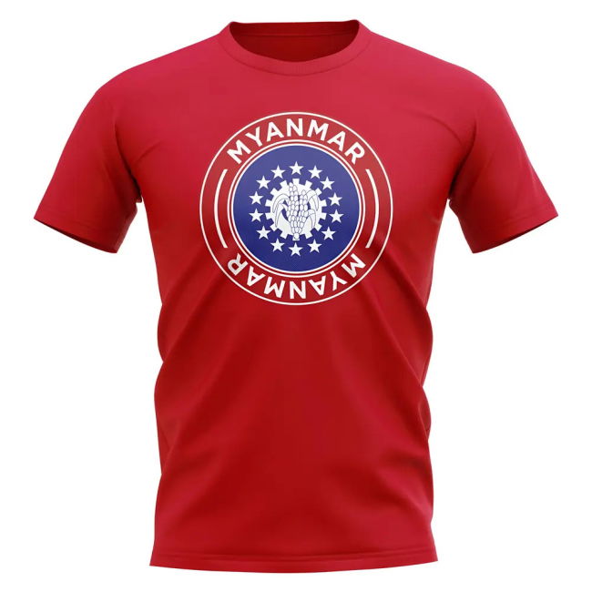 Tournament-Edition Myanmar Football Badge T-Shirt (Red)