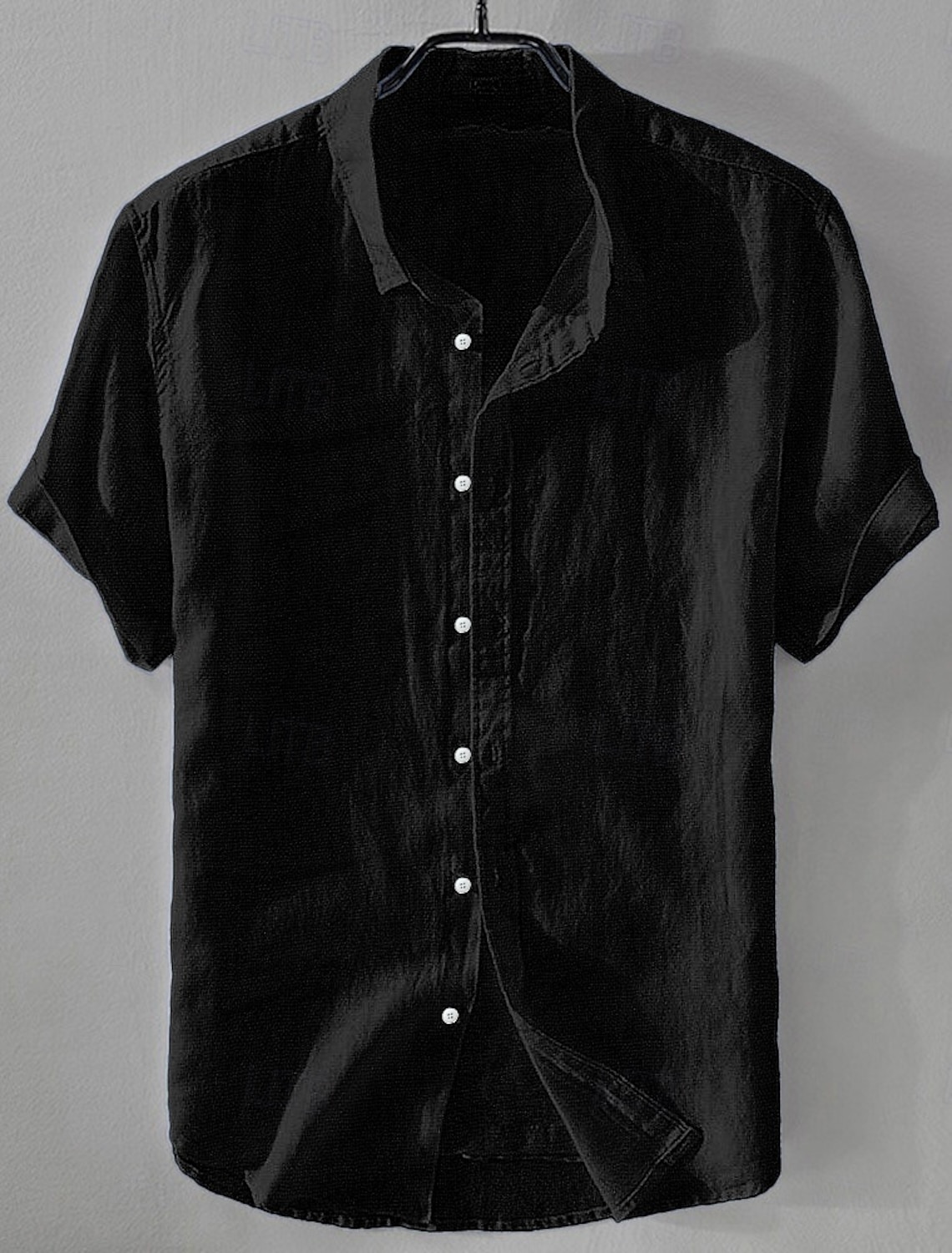 Men's Linen Shirt Minimalist Aloha Shirt Casual Shirt Cotton Linen Shirt Button Up Shirt Coconut Tree Vacation Street Black White Pink Dark Navy Short Sleeve Lapel Summer Clothing Apparel Button-Down