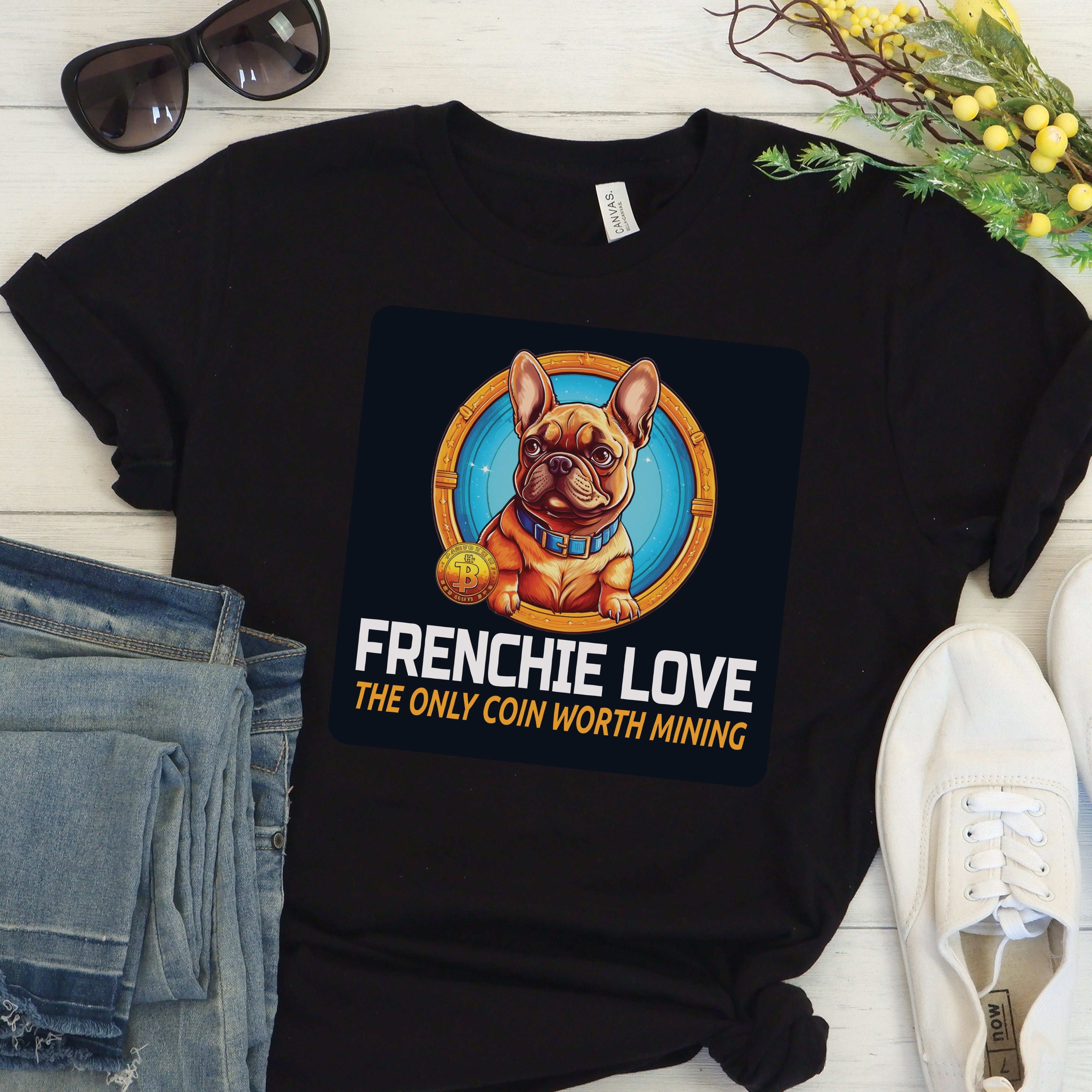 Fashion-Forward Bitcoin Bulldog - Unisex T-shirt for Pet Enthusiasts
