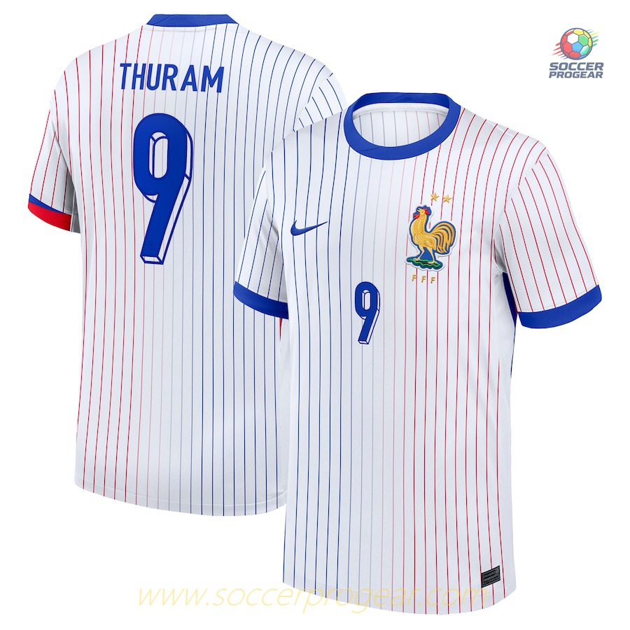 France National Team Away Team Football Jersey 2024-2025 Edition Season Thuram