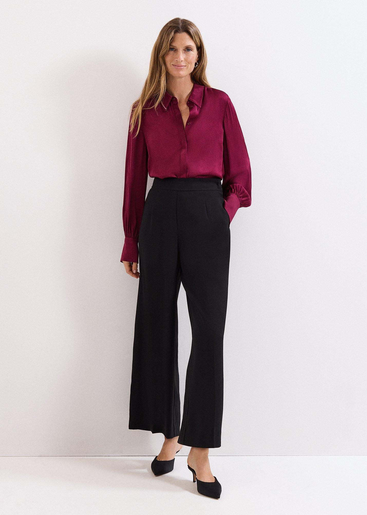 Novie Burgundy Satin Shirt