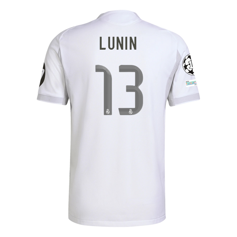 Real Madrid Lunin 2025-2026 UCL Home Jersey – Authentic Shirt
