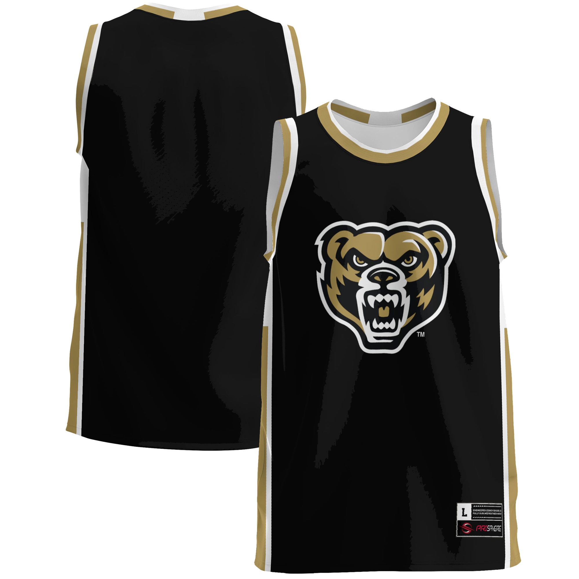 [NJP] Women's Oakland Golden Grizzlies GameDay Greats Lightweight Basketball Jersey - Black