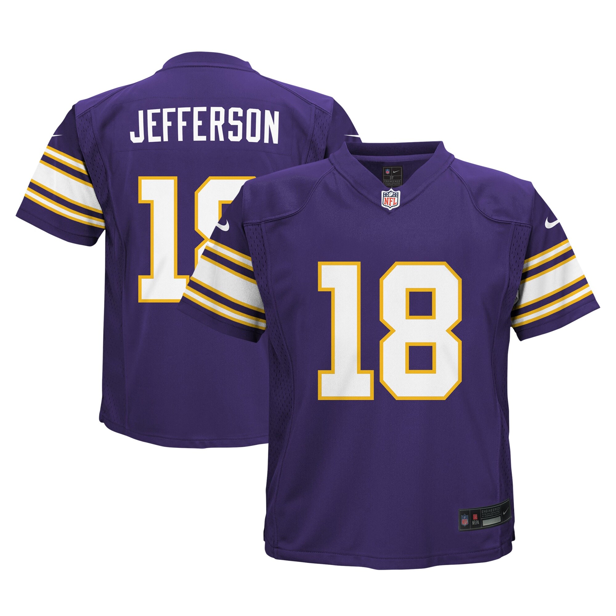 [SJH] Justin Jefferson #18 Minnesota Vikings Infant Alternate Player Game Jersey - Purple