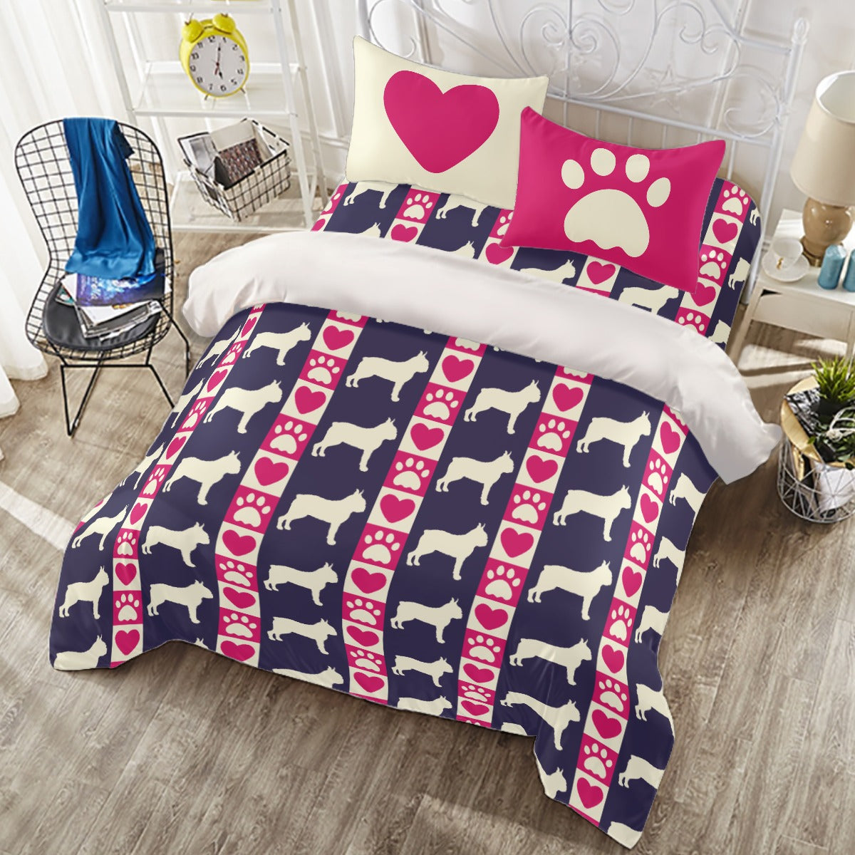 French Bulldog Fiona Duvet Cover Set For Boston Terrier Lovers Durable Dog Item