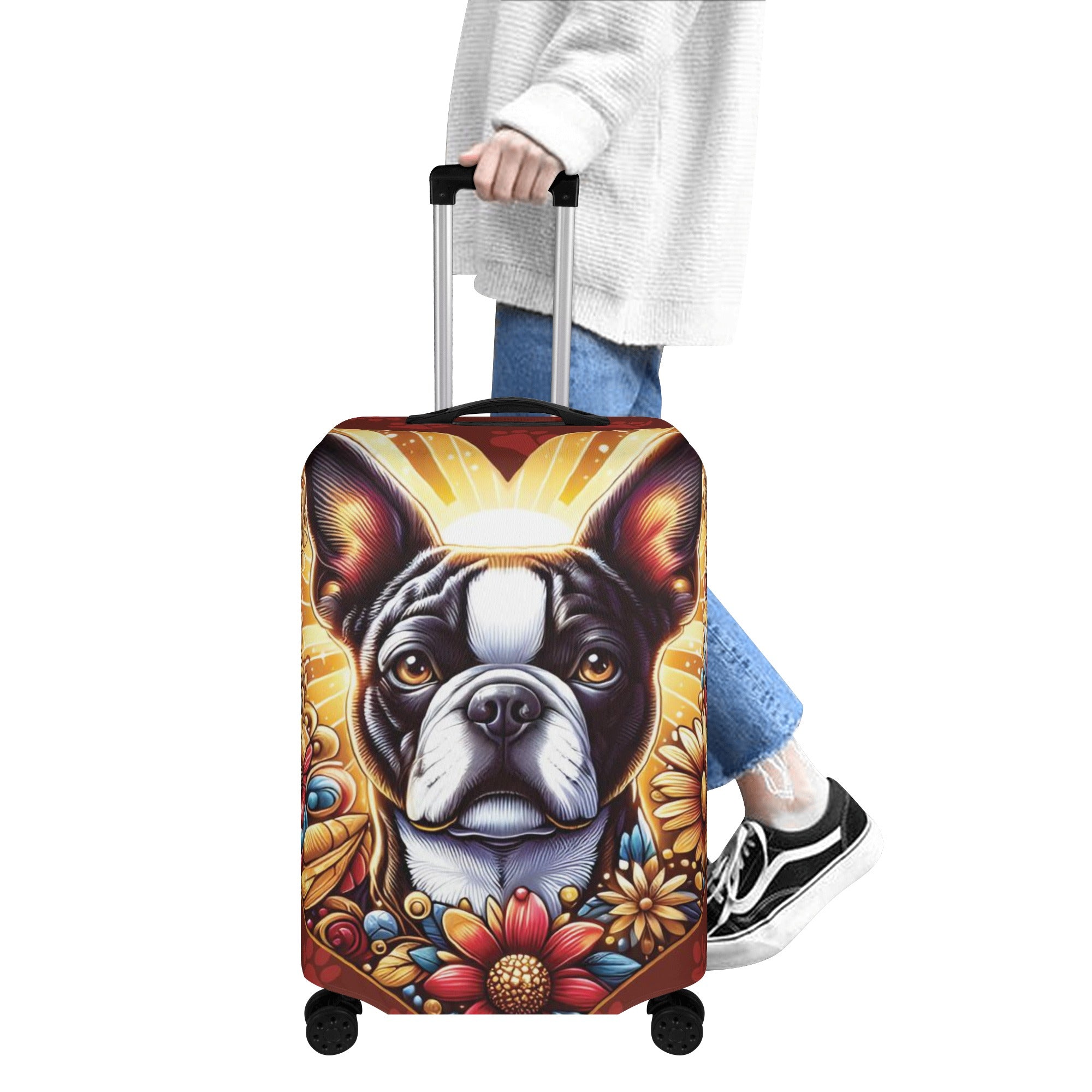 French Bulldog Reggie Luggage Cover For Boston Terrier Lovers Durable Dog Item