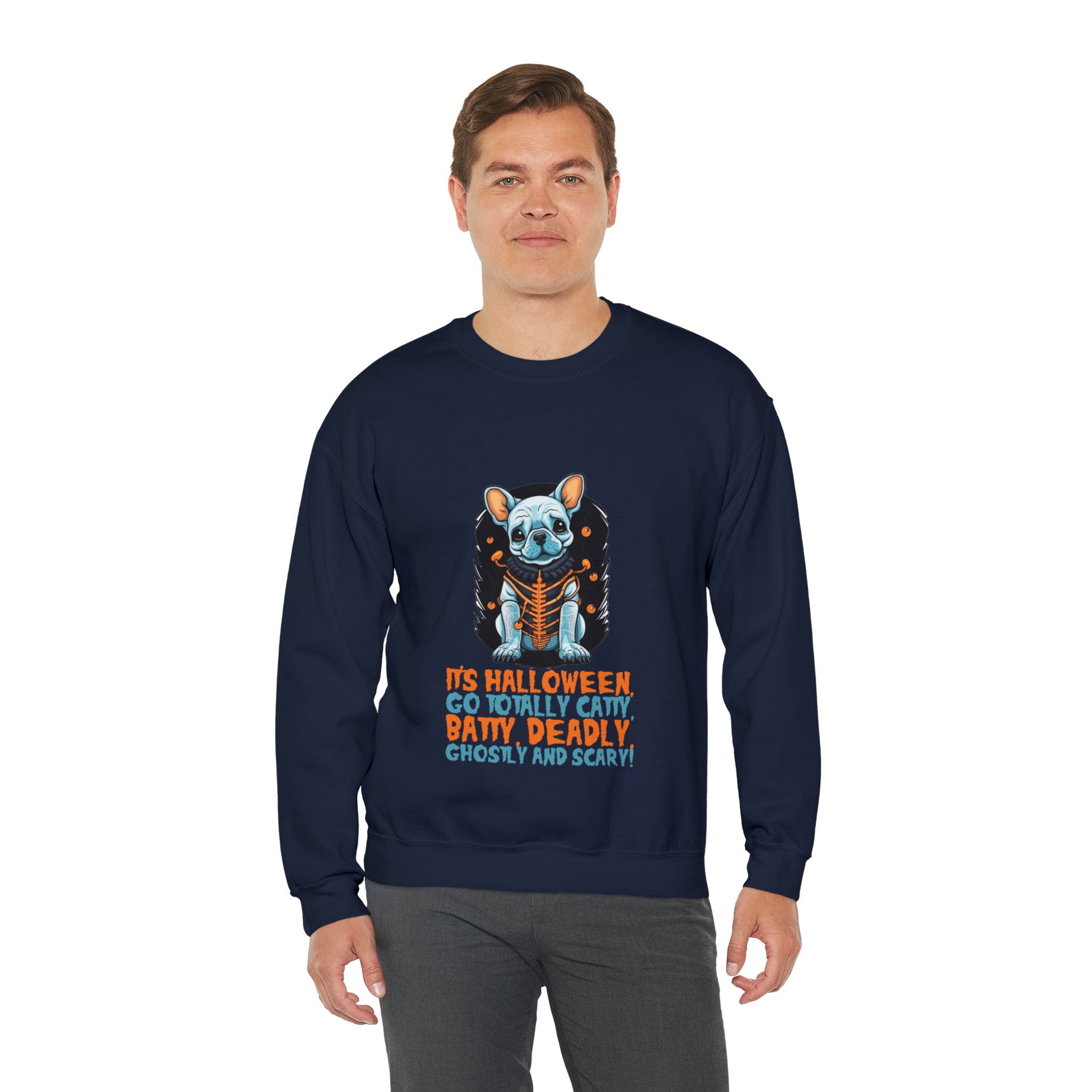 Frenchie-Fan Catty Batty Halloween Unisex Sweatshirt for Fashion Lovers