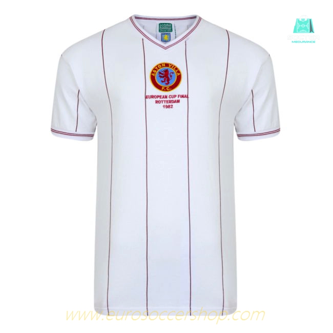 Score Draw Aston Villa 1982 Euro Final Retro Football Shirt (Withe 9)