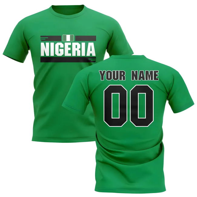 Exclusive-Design Pro-Grade Personalised Nigeria Fan Football T-Shirt