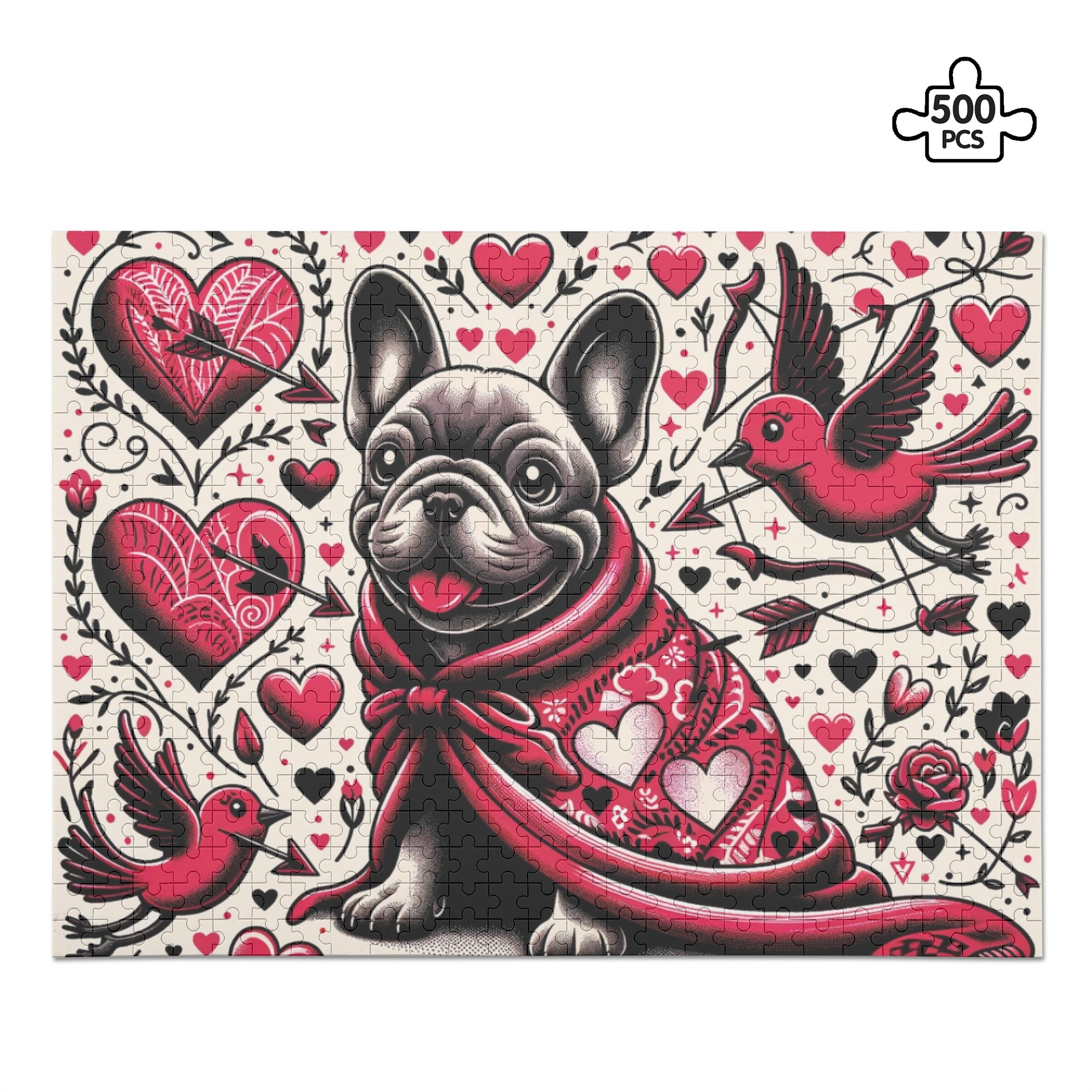 French Bulldog Roxy 500 Piece Wooden Puzzle Essential Dog Supply