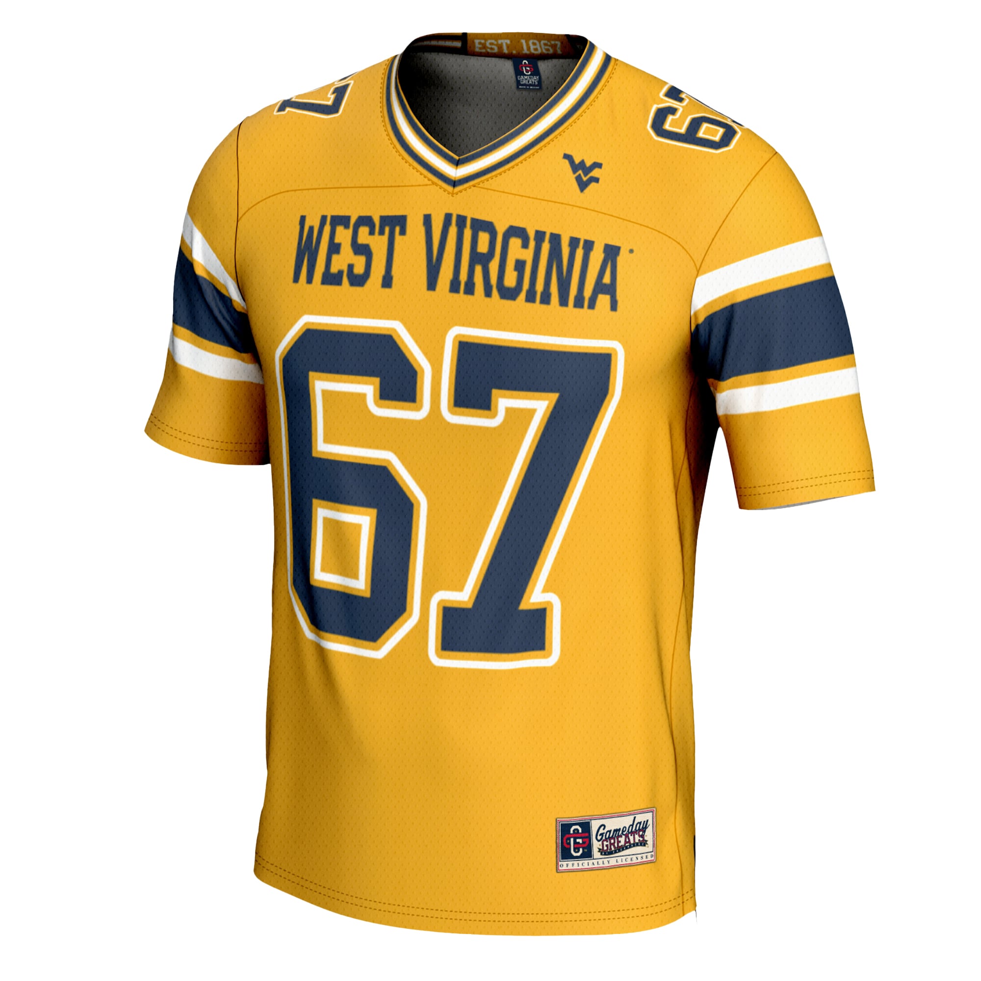 Youth #1 Gold West Virginia Mountaineers Football Jersey