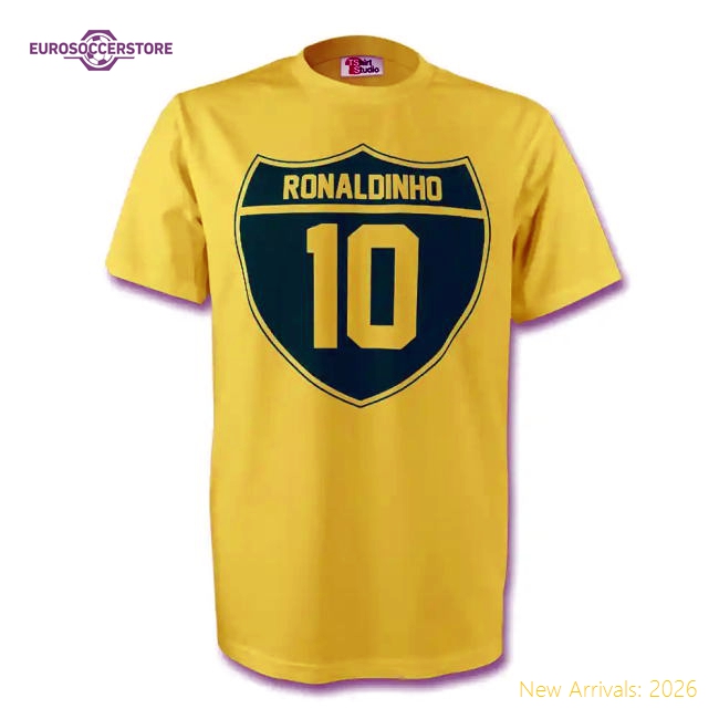 Ronaldinho Brazil Crest Tee (yellow) - Kids
