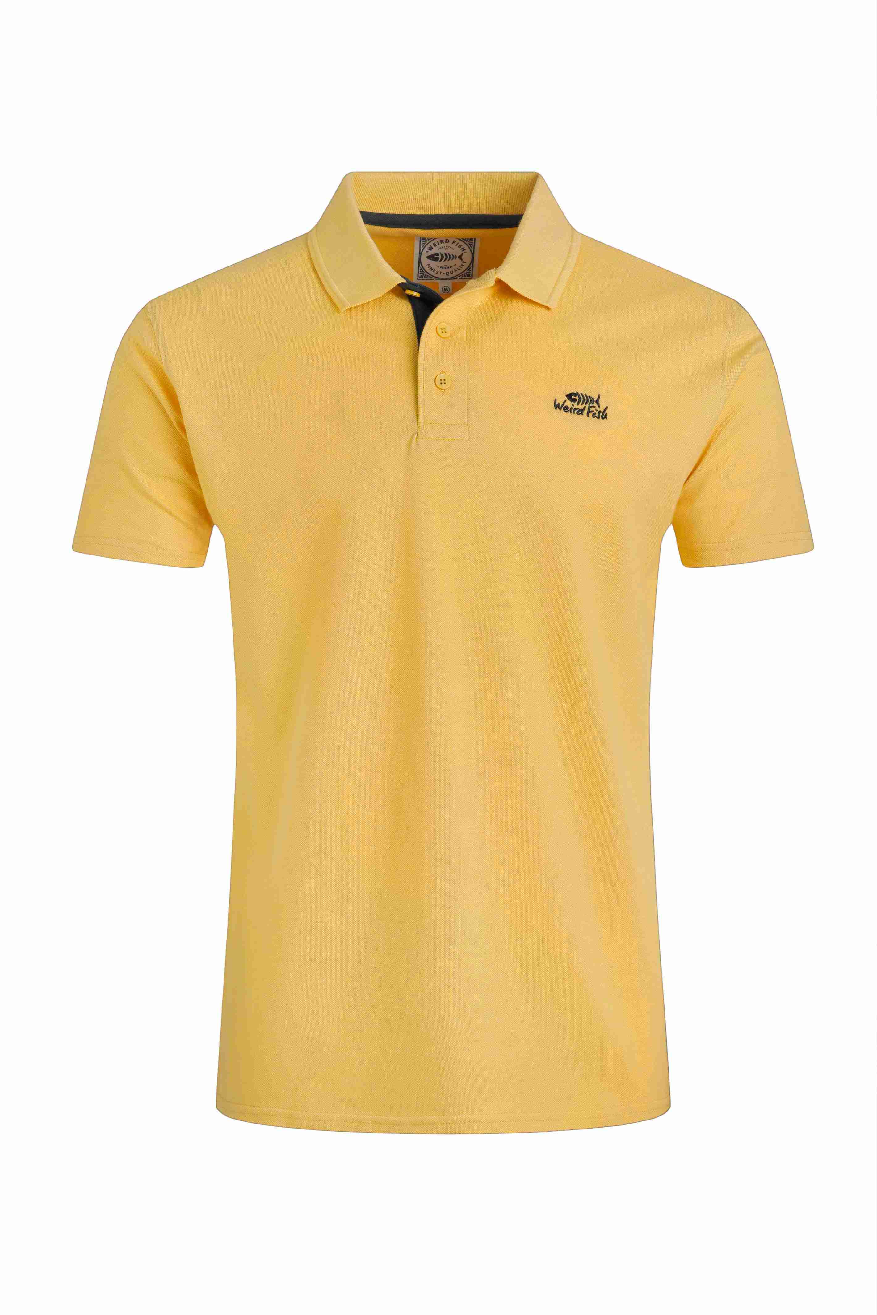 Miles Pique Polo Shirt Lemon
