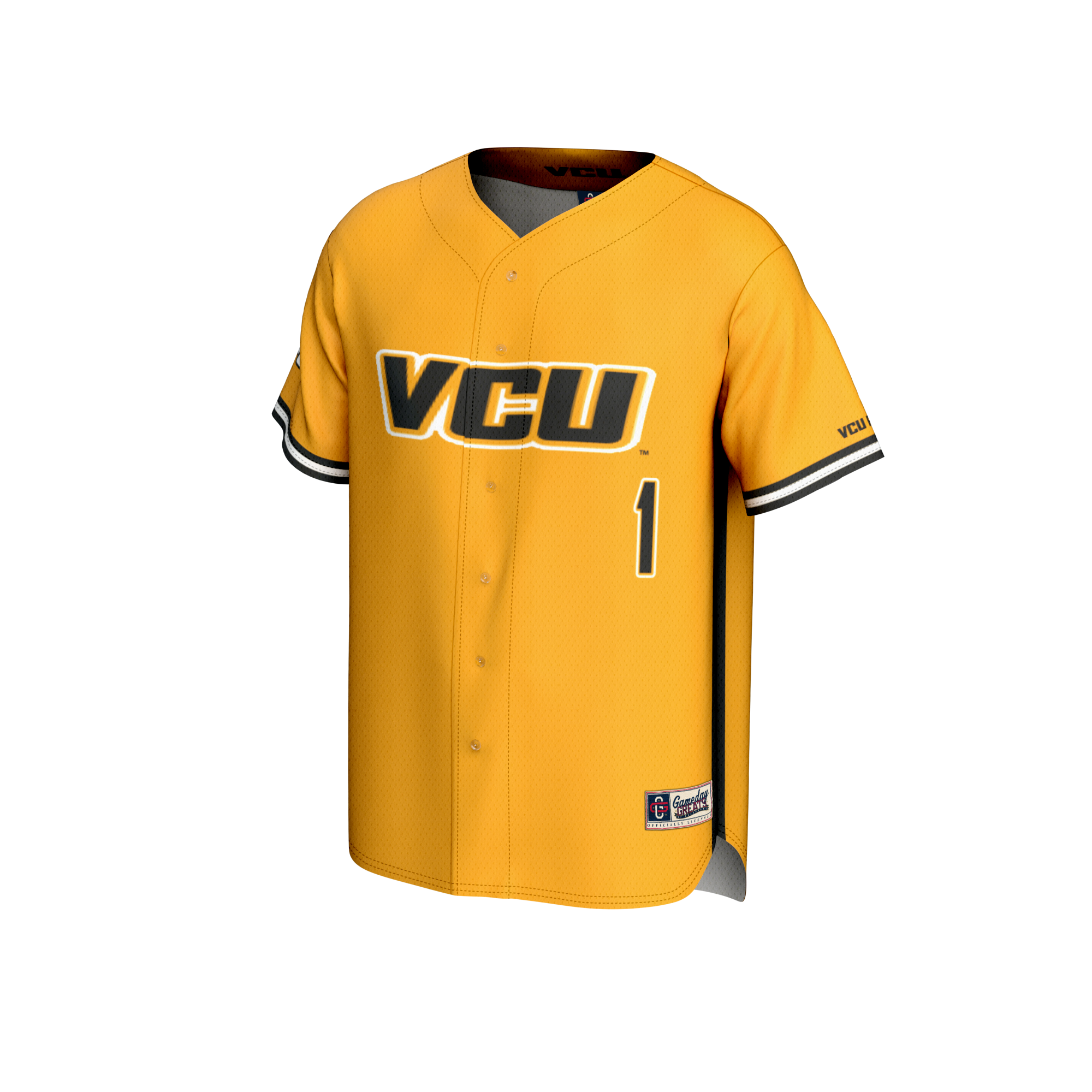 [DDG] VCU Rams GameDay Greats Youth Lightweight Baseball Fashion Jersey - Gold