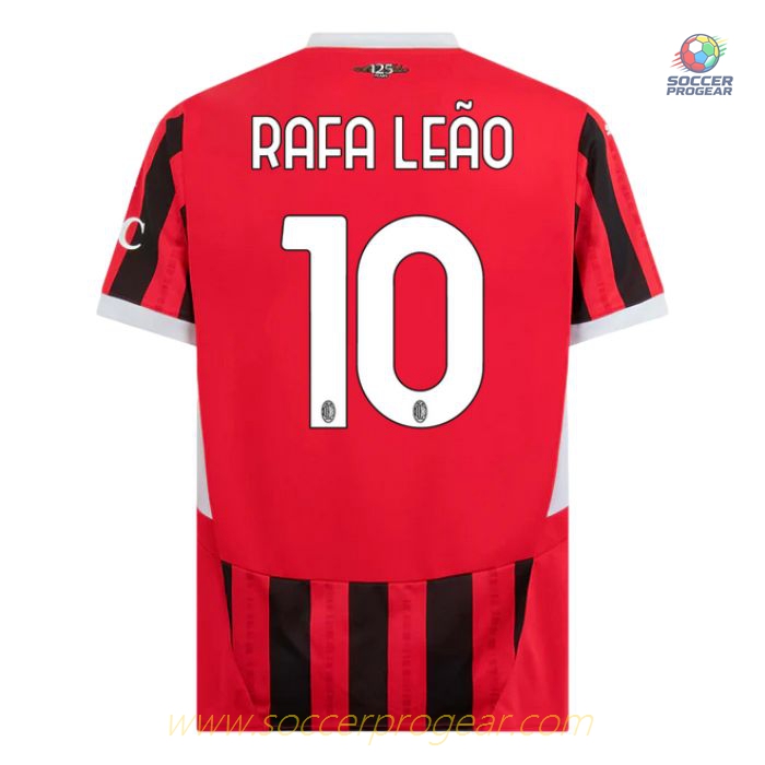 AC Milan Children's Editionren's Home Team Jersey Team Jersey 2024-2025 Season Rafa Leão Black