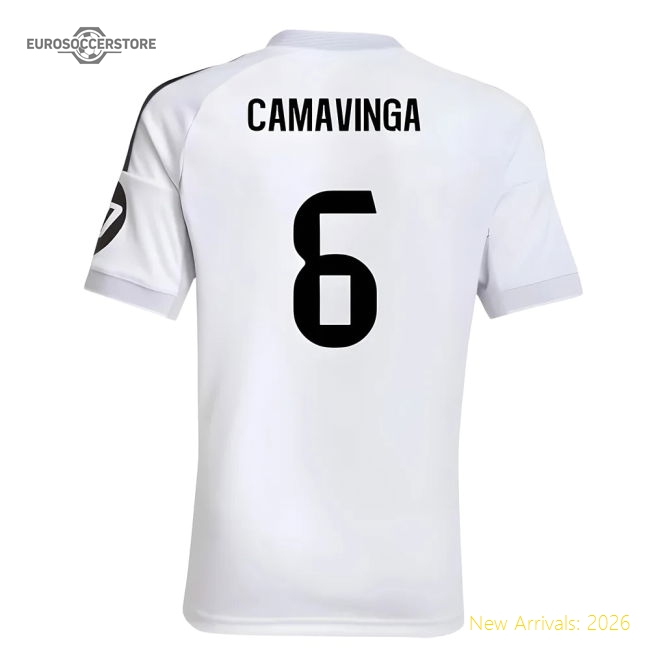 2025-2026 Real Madrid Home Premium Jersey Camavinga Performance Fabric