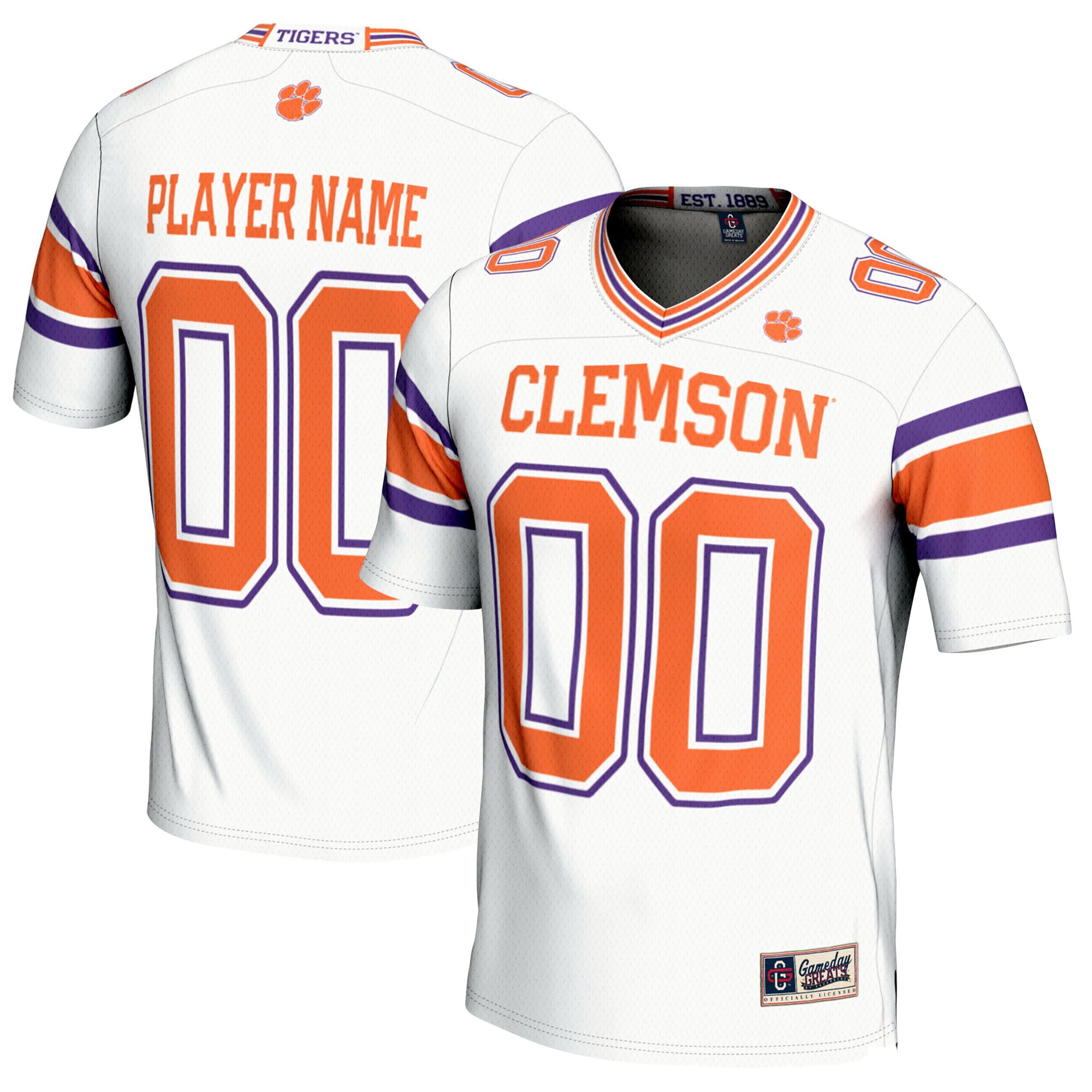 [DDG] Clemson Tigers GameDay Greats Youth NIL Pick-A-Player Football Jersey - White