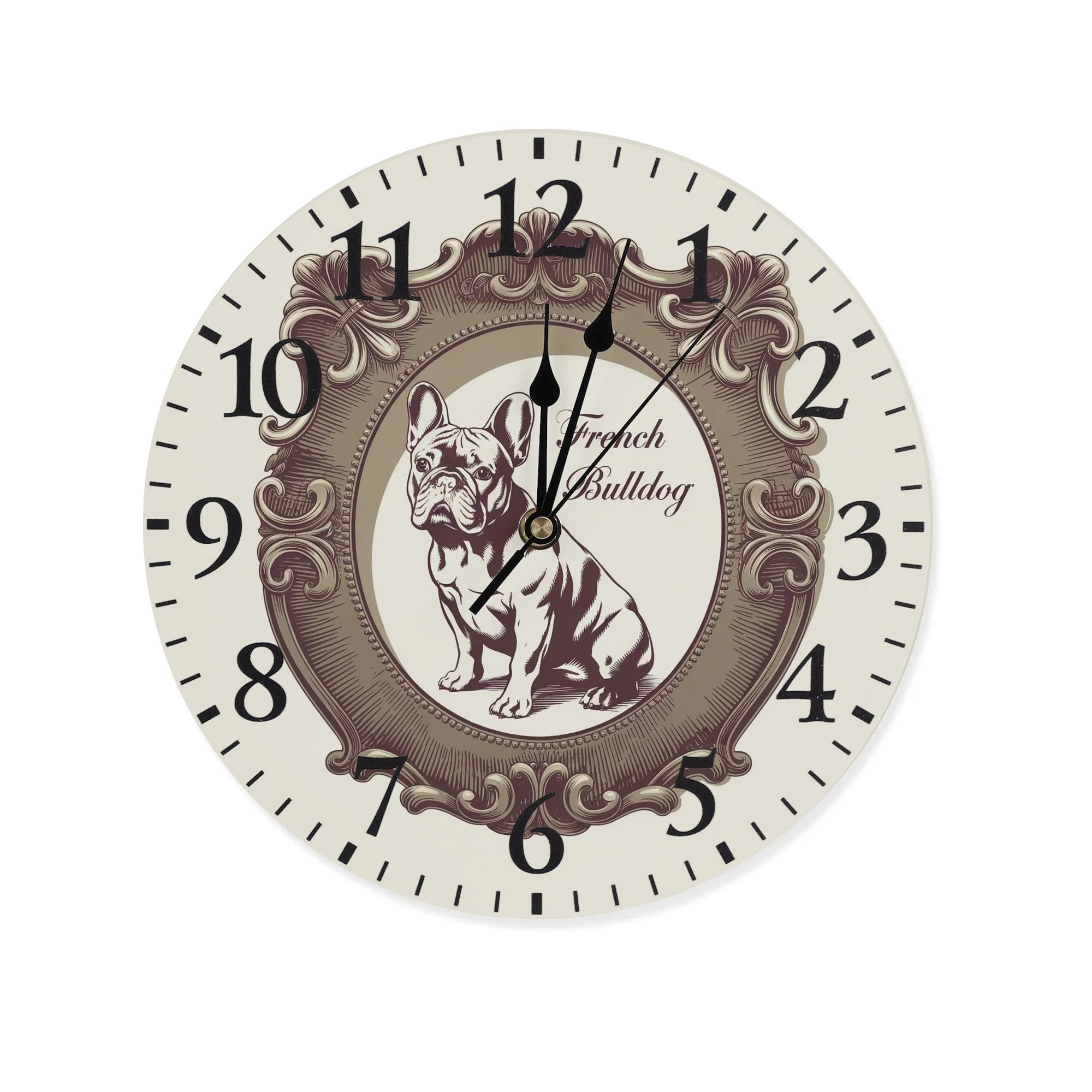 - French Bulldog Frameless Wall Clock Indoor Use | Non-slip Design