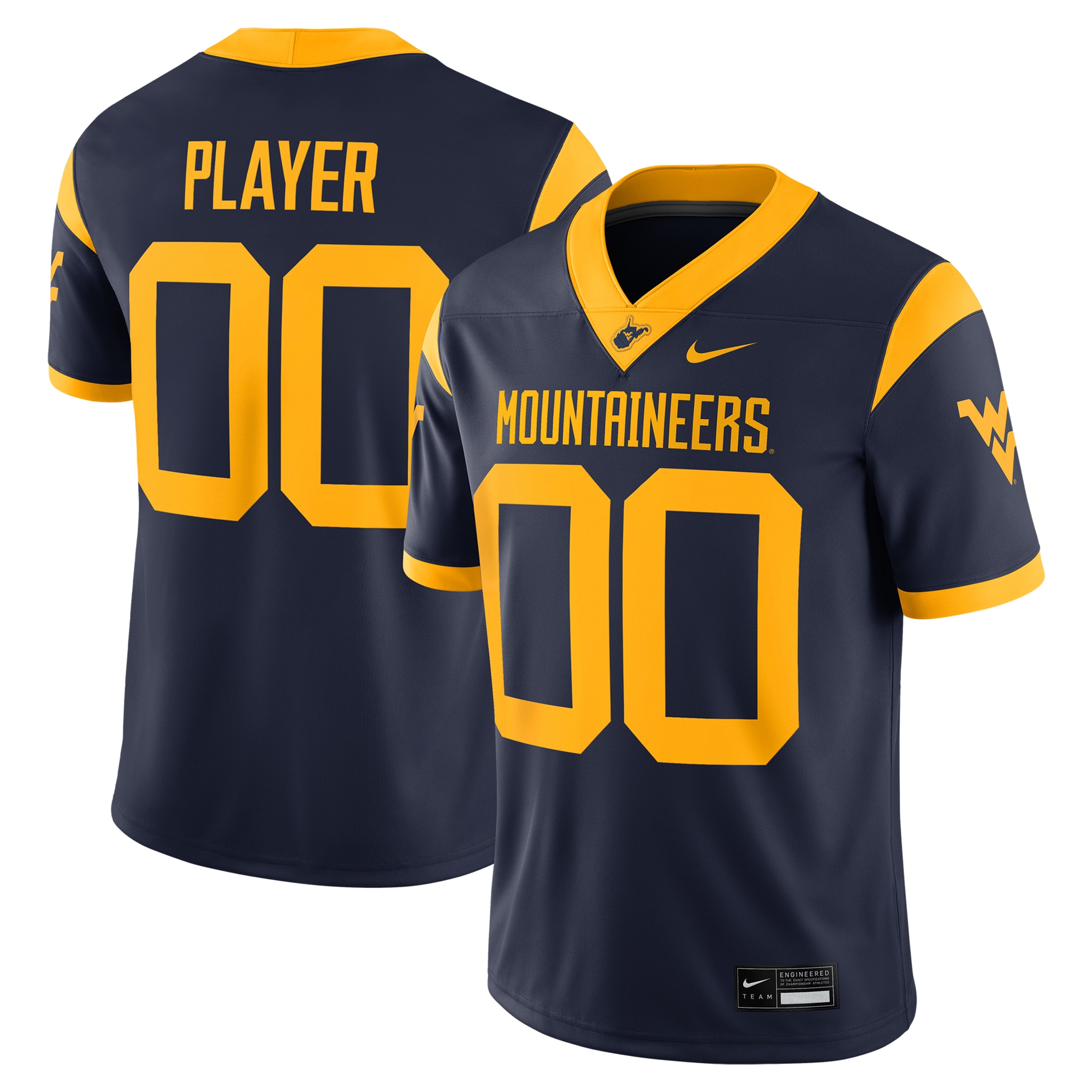 [NJP] West Virginia Mountaineers NIL Pick-A-Player Football Game Jersey - Navy