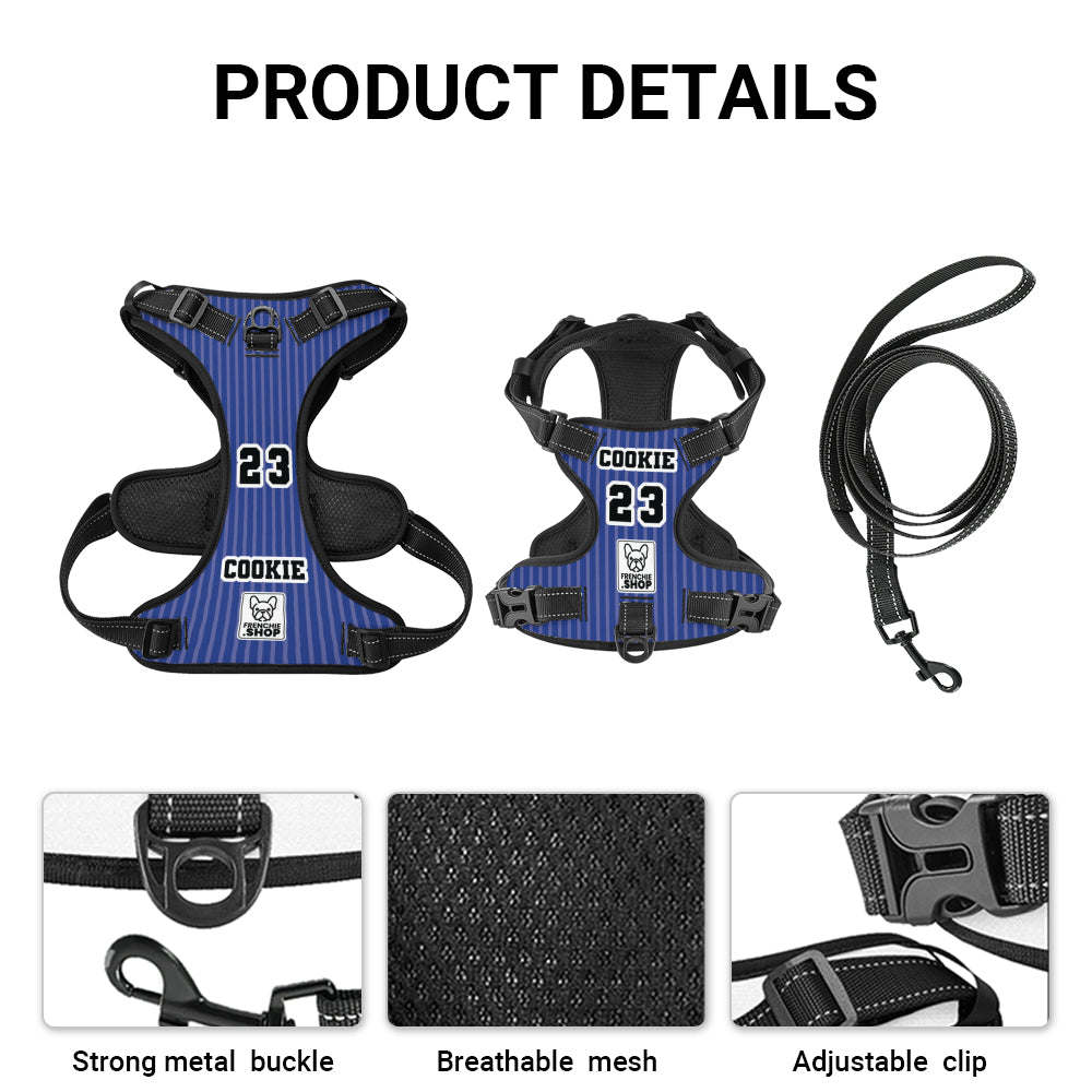 - Premium Personalized No-pull French Bulldog Dog Harness Paw Protection