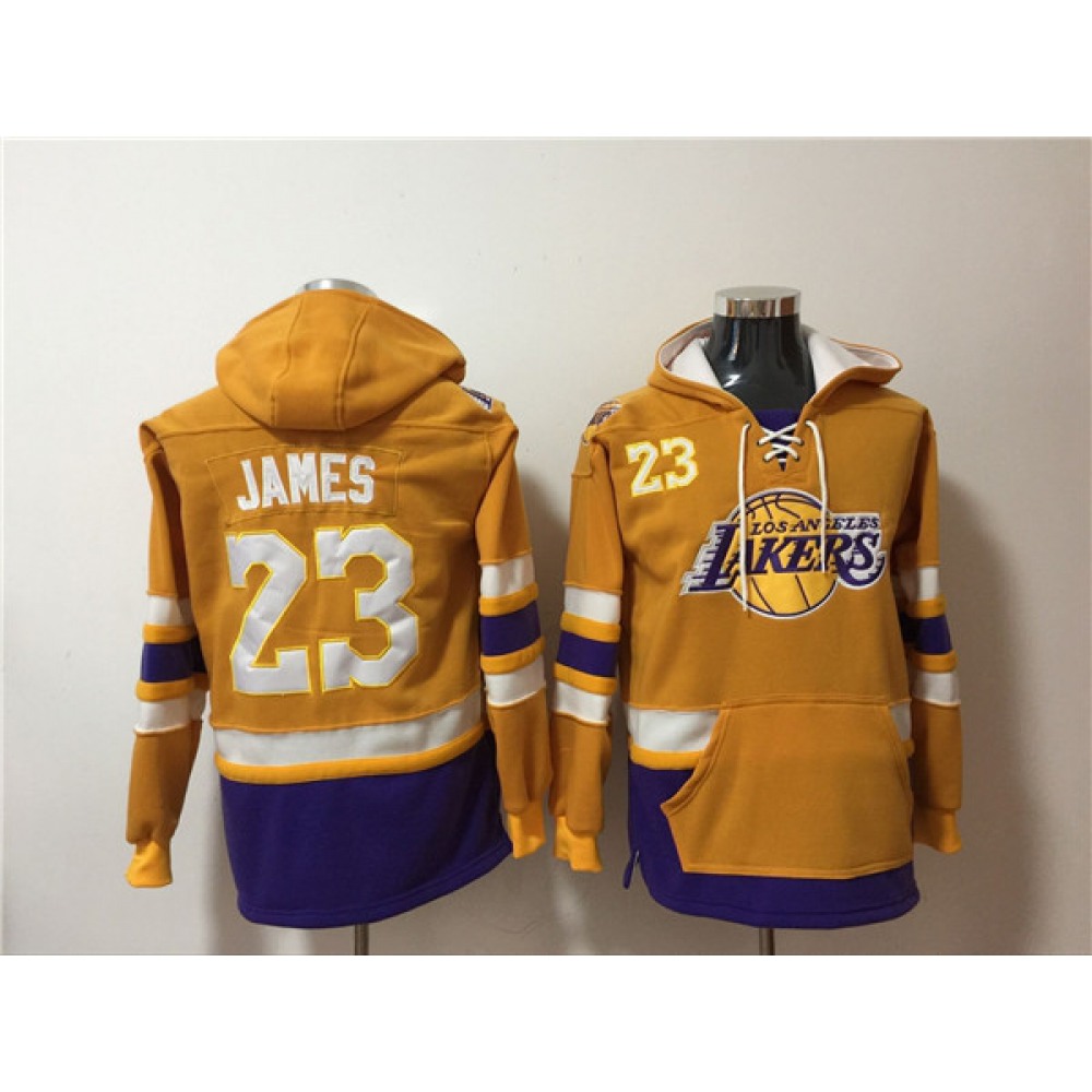 Premium Quality Men's LA Lakers #23 LeBron Yellow Basketball Jersey