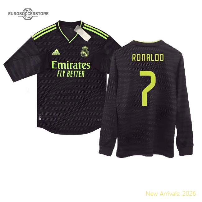 2022-2023 Real Madrid Authentic Long Sleeve Change Jersey (ronaldo 7)