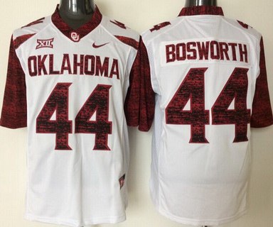 authentic Men's Oklahoma OU Brian Bosworth #44 White 2016 Football