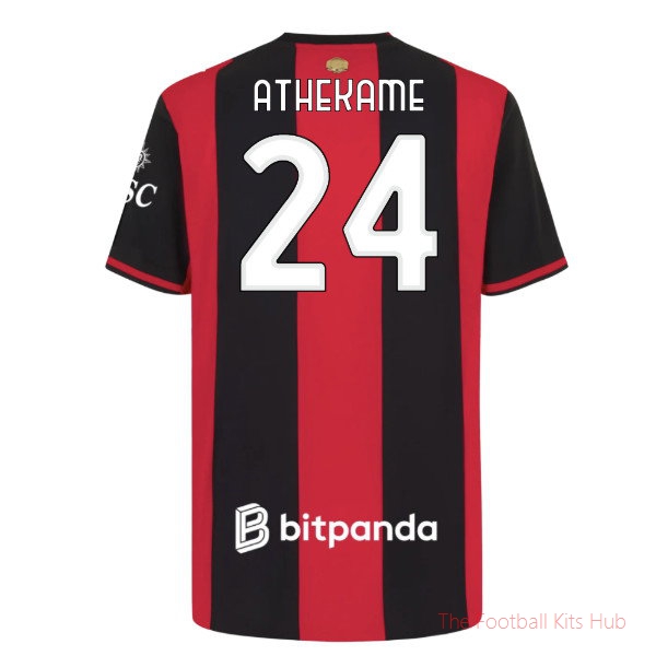AC Milan 2026-2027 Home Shirt Athekame #24 Club Jersey Match Kit