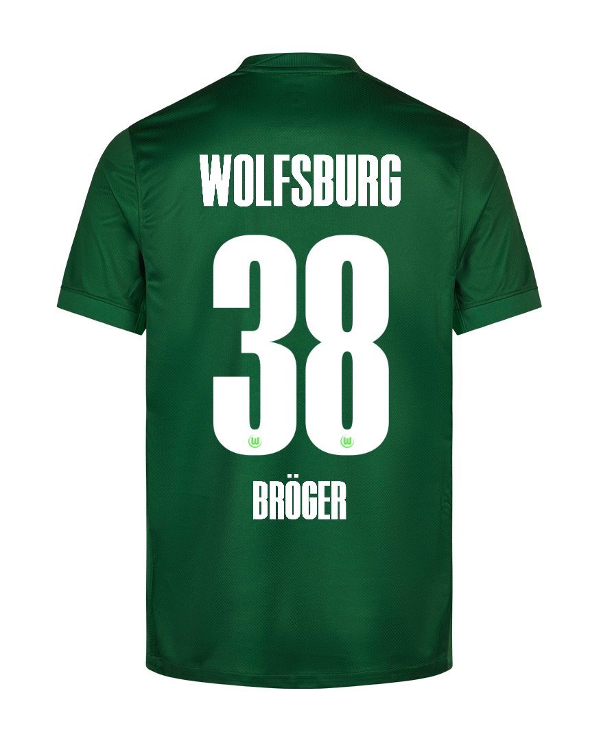 Wolfsburg 25-26 Season Home Jersey with BRÖGER 38 Printing