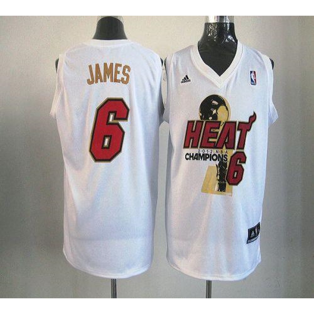 Fan Favorite Vintage Men's MIA #6 LeBron White Basketball Jersey