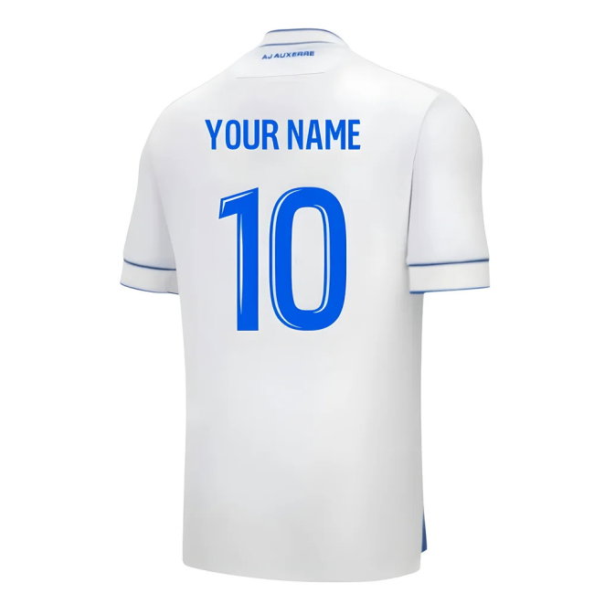 2025-2026 Auxerre Home Shirt (Your Name) Stretch Fabric