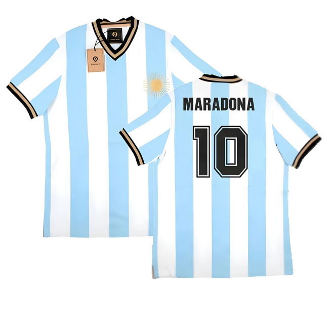 Soccer False Nein Argentina Home Vintage Shirt (Maradona 10)