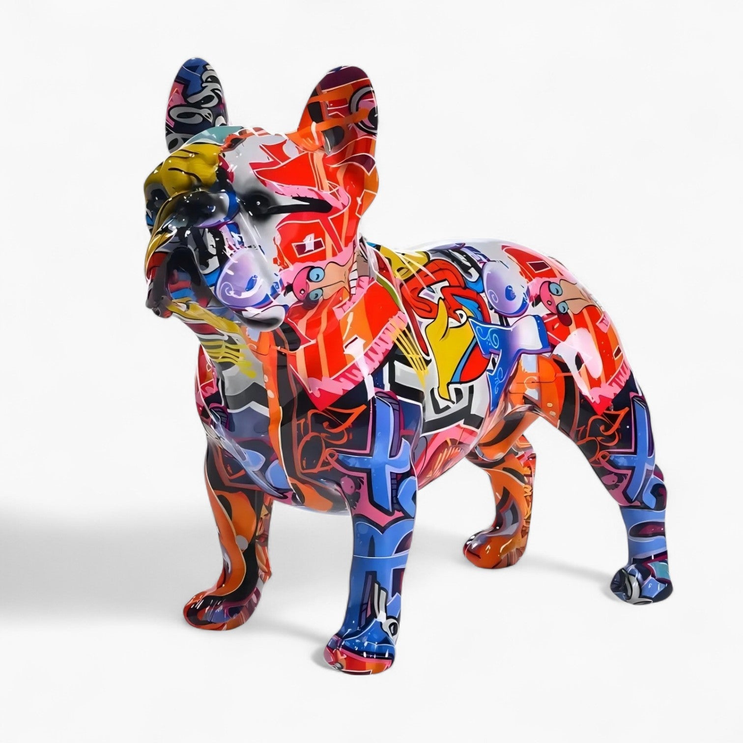 Frenzo French Bulldog Statue – Hand-Painted Resin Home Decor