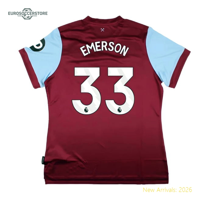 Elegant Womens West Ham Emerson Jersey 2023-2024 Moisture-wicking