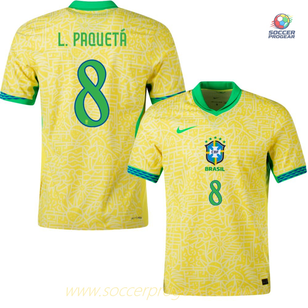 Brazil Home Soccer Shirt 2024-25 Edition Paquetá