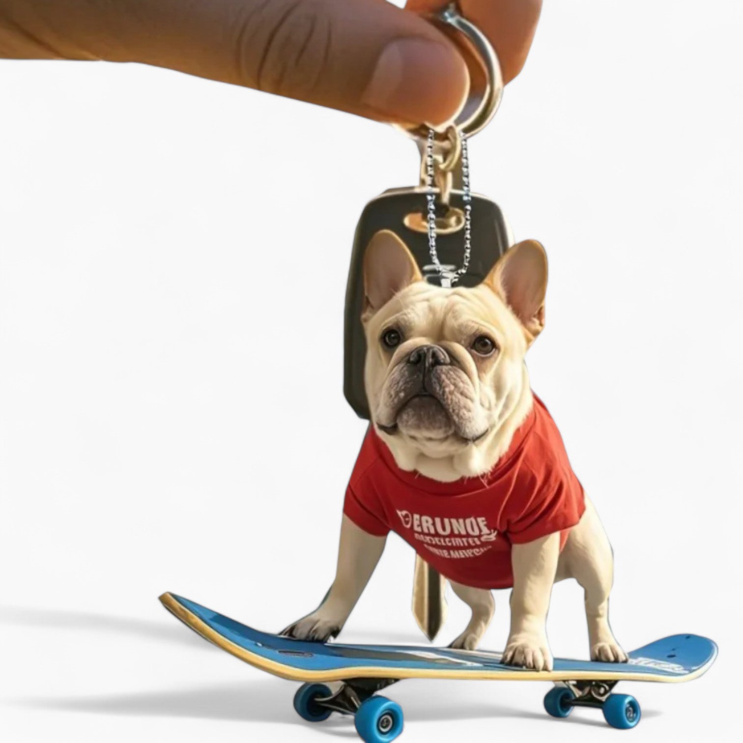 – 2d Acrylic Skateboard Puppy Pendant For French Bulldogs | Comfort Fit
