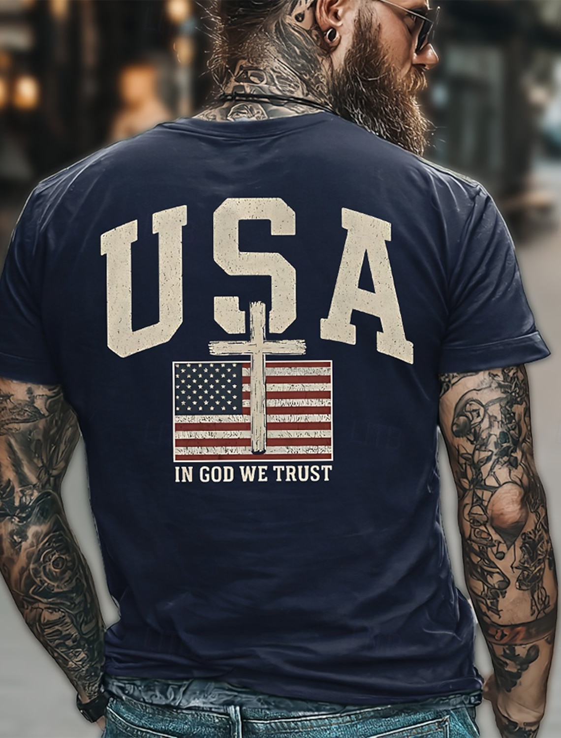 Men's Graphic Cross T Shirt Tee Short Sleeve 3D Print Crew Neck