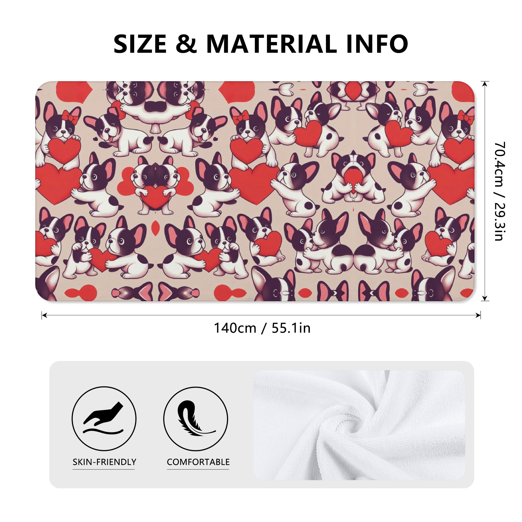 French Bulldog Stella Bath Towel Cute Frenchie Essential