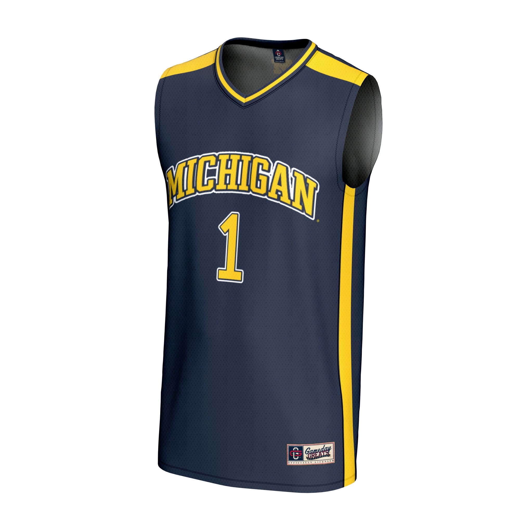 [DDG] Michigan Wolverines GameDay Greats Youth Lightweight Collegiate Basketball Fashion Jersey - Navy