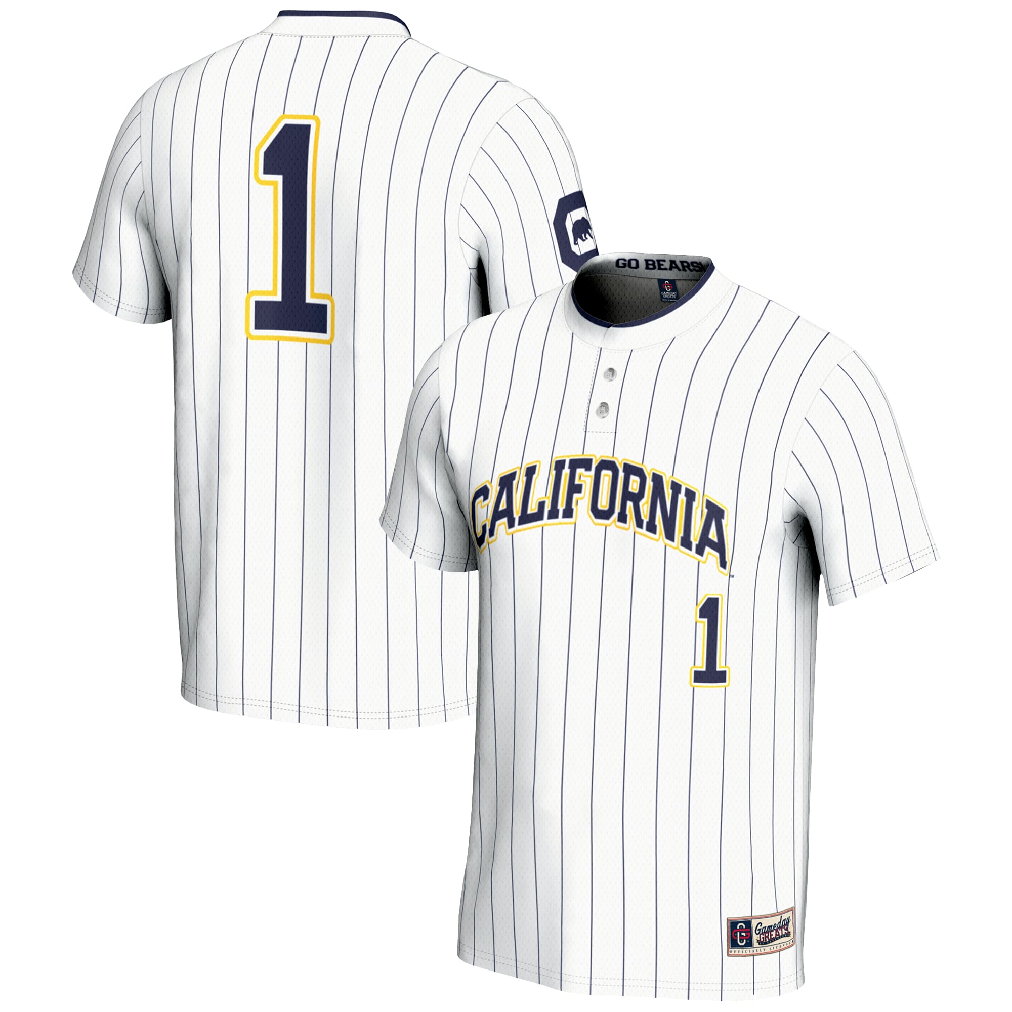 #1 Cal Bears GameDay Greats Youth Lightweight Softball Jersey - White