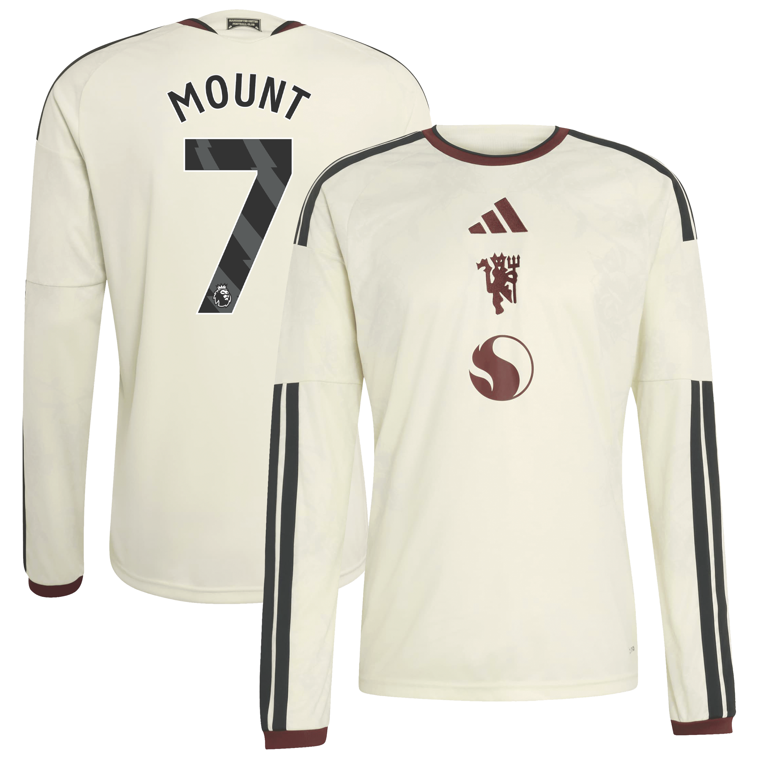 [SJH] Mason Mount Manchester United 2026/27 Third Replica Long Sleeve Jersey - Cream