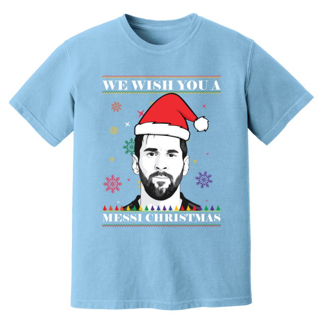 High Lionel Messi Christmas T-Shirt (Sky) National Premium